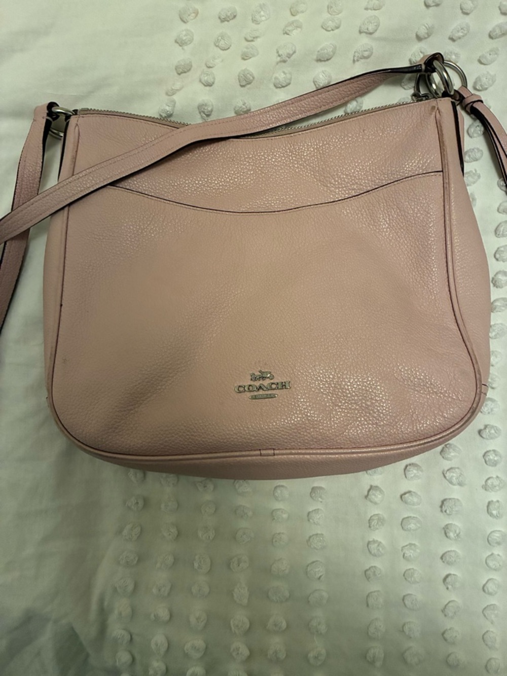 Coach Soft Pink Pebbled Leather Shoulder Bag